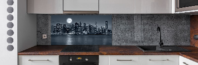 Rivestimento parete cucina con motivo New York di notte