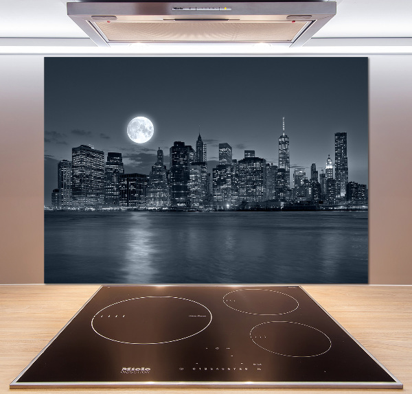 Rivestimento parete cucina con motivo New York di notte