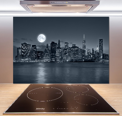 Rivestimento parete cucina con motivo New York di notte