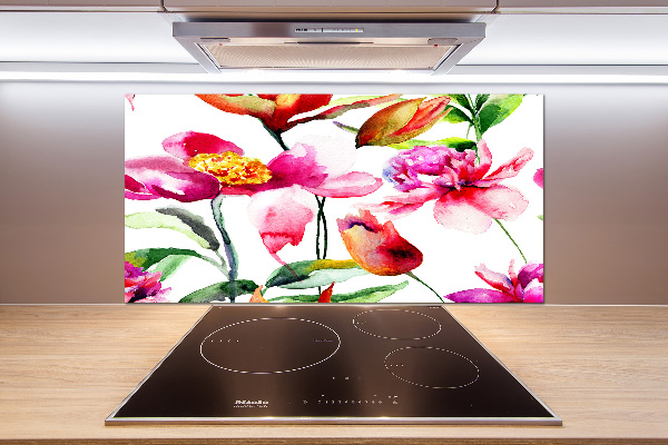 Pannello retrocucina con motivo a fiori selvatici