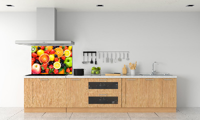 Rivestimento parete cucina con motivo di frutti colorati