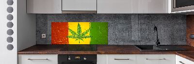 Rivestimento parete cucina con stampa Bandiera Rasta