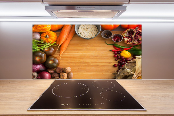 Pannello paraschizzi cucina con motivo di verdure autunnali