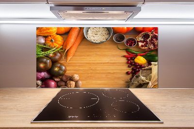 Pannello paraschizzi cucina con motivo di verdure autunnali