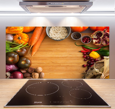 Pannello paraschizzi cucina con motivo di verdure autunnali