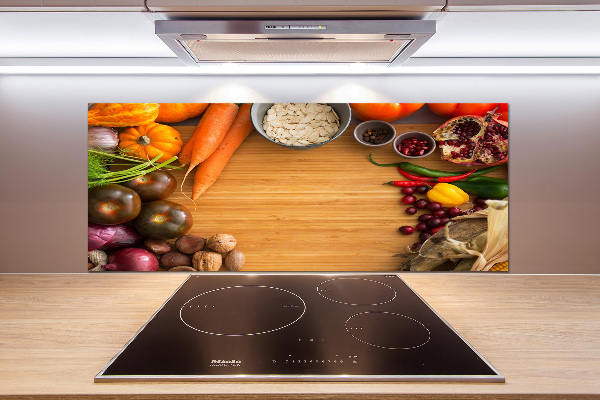 Pannello paraschizzi cucina con motivo di verdure autunnali