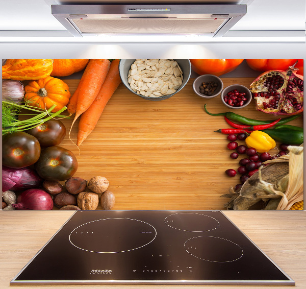 Pannello paraschizzi cucina con motivo di verdure autunnali