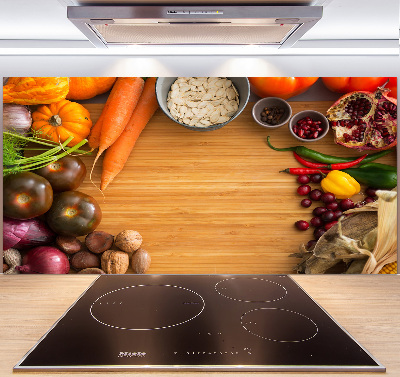 Pannello paraschizzi cucina con motivo di verdure autunnali