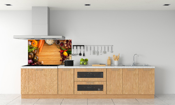 Pannello paraschizzi cucina con motivo di verdure autunnali