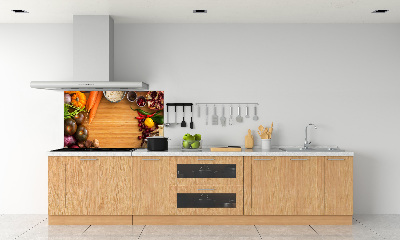 Pannello paraschizzi cucina con motivo di verdure autunnali