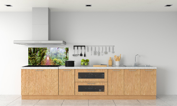 Rivestimento parete cucina con motivo tropicale
