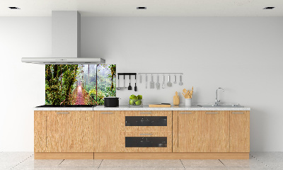 Rivestimento parete cucina con motivo tropicale