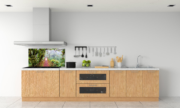Rivestimento parete cucina con motivo tropicale