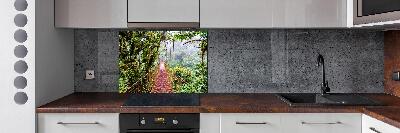 Rivestimento parete cucina con motivo tropicale