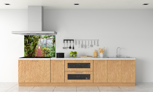 Rivestimento parete cucina con motivo tropicale