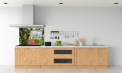 Rivestimento parete cucina con motivo tropicale