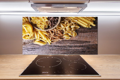 Pannello retrocucina con decorazione a tema mix di pasta