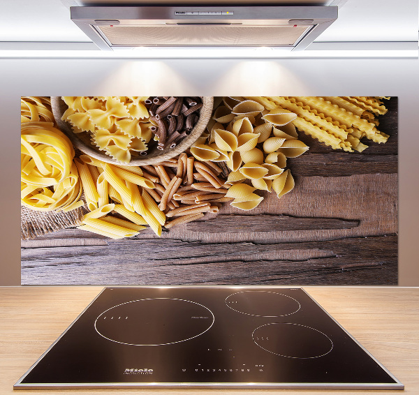 Pannello retrocucina con decorazione a tema mix di pasta