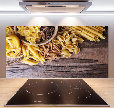 Pannello retrocucina con decorazione a tema mix di pasta