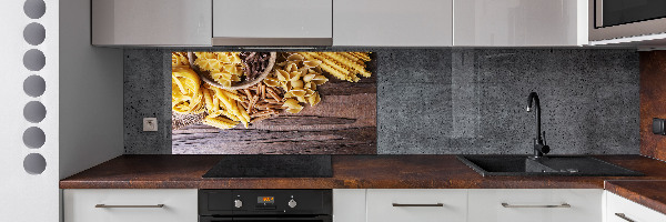Pannello retrocucina con decorazione a tema mix di pasta
