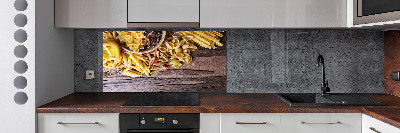 Pannello retrocucina con decorazione a tema mix di pasta