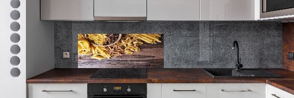 Pannello retrocucina con decorazione a tema mix di pasta