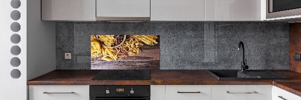 Pannello retrocucina con decorazione a tema mix di pasta