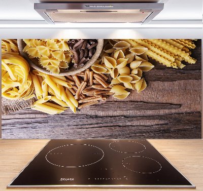 Pannello retrocucina con decorazione a tema mix di pasta