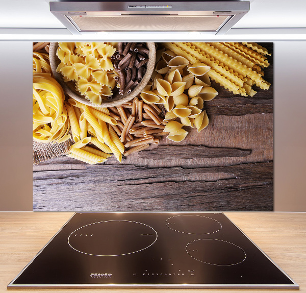 Pannello retrocucina con decorazione a tema mix di pasta