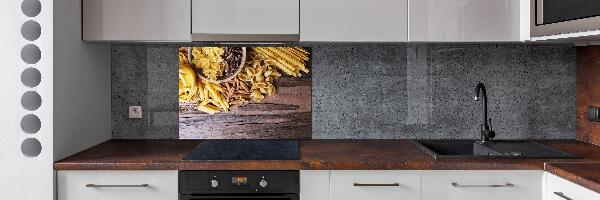 Pannello retrocucina con decorazione a tema mix di pasta