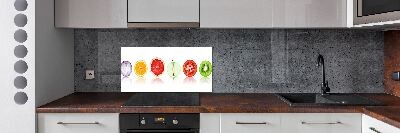 Rivestimento parete cucina con motivo di frutta e verdura