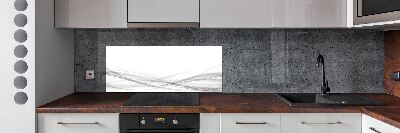 Rivestimento parete cucina con motivo a onde astratte