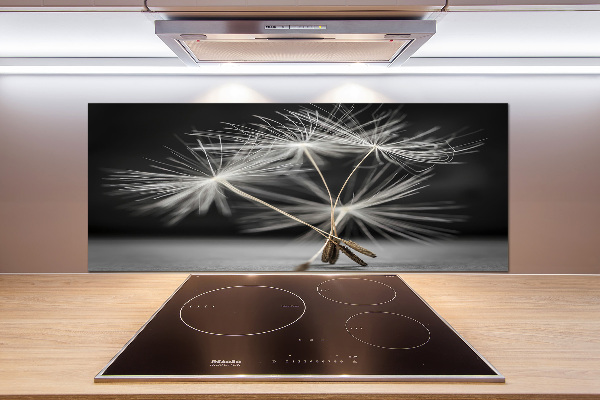 Pannello paraschizzi cucina con motivo a semi di tarassaco