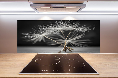 Pannello paraschizzi cucina con motivo a semi di tarassaco