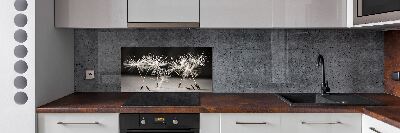 Rivestimento parete cucina con motivo a semi di tarassaco