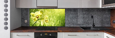 Pannello retrocucina con stampa a tema orchidea