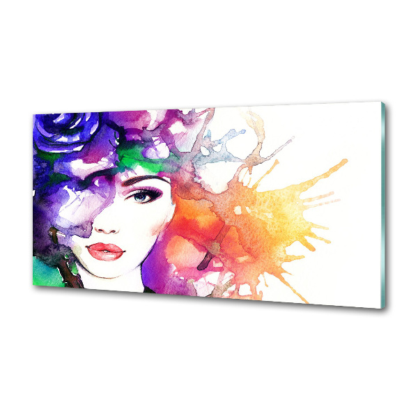 Rivestimento parete cucina con ritratto di una donna