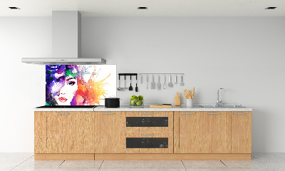 Rivestimento parete cucina con ritratto di una donna