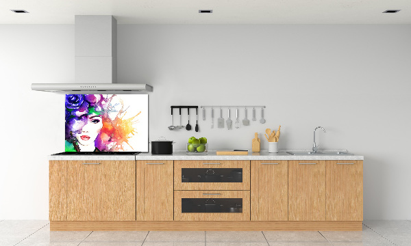 Rivestimento parete cucina con ritratto di una donna