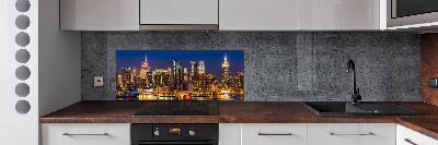 Rivestimento parete cucina con motivo Manhattan di notte