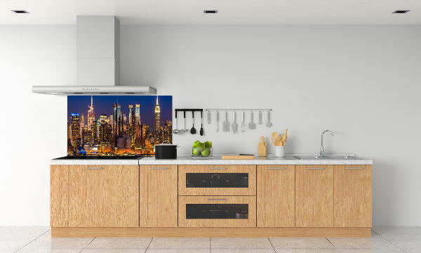 Rivestimento parete cucina con motivo Manhattan di notte