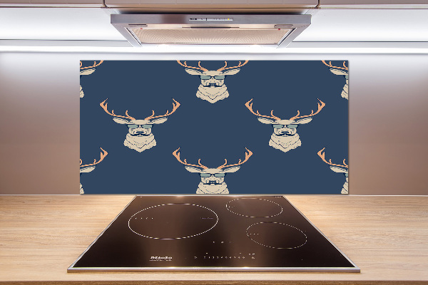 Pannello retrocucina con stampa di un cervo in stile hipster