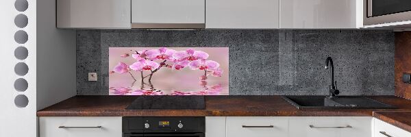 Pannello paraschizzi cucina con motivo orchidea rosa