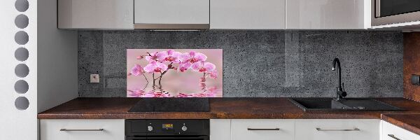 Pannello paraschizzi cucina con motivo orchidea rosa