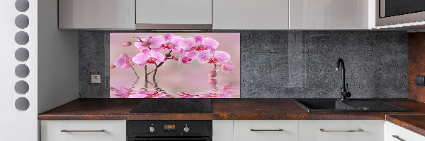 Pannello paraschizzi cucina con motivo orchidea rosa