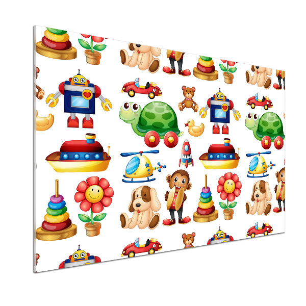 Rivestimento parete cucina con design a tema giocattoli