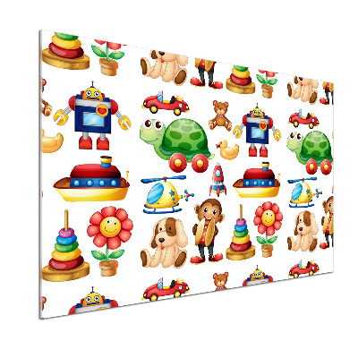 Rivestimento parete cucina con design a tema giocattoli