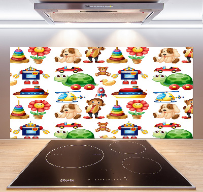 Rivestimento parete cucina con design a tema giocattoli