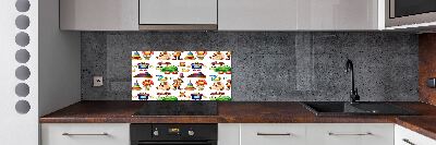 Rivestimento parete cucina con design a tema giocattoli