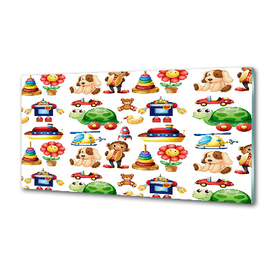 Rivestimento parete cucina con design a tema giocattoli